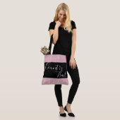 Woodland Leaves Pink Rabbit William Morris Pattern Tote Bag (Op model)