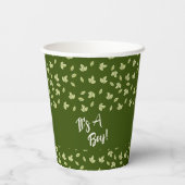 Woodland Leaves Simple Pattern Boy Baby shower Papieren Bekers (Achterkant)
