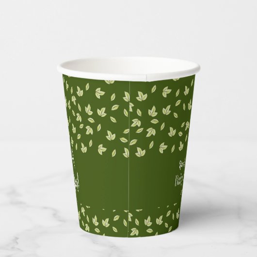 Woodland Leaves Simple Pattern Boy Baby shower Papieren Bekers (Rechts)