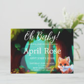 Woodland Leuke baby fox baby shower Kaart (Staand voorkant)