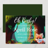Woodland Leuke baby fox baby shower Kaart (Voorkant / Achterkant)