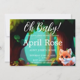 Woodland Leuke baby fox baby shower Kaart