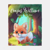 Woodland Leuke baby vos, Fleece Deken (Voorkant)