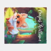 Woodland Leuke baby vos, Fleece Deken (Voorkant (Horizontaal))