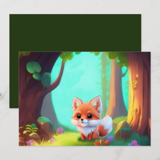 Woodland Leuke baby vos, Kaart (Voorkant / Achterkant)