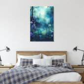 Woodland Light: magische weide Canvas Afdruk (Insitu (Slaapkamer))