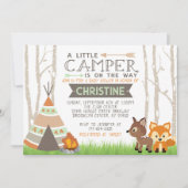 Woodland Little Camper Teepee Baby shower Kaart (Voorkant)