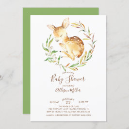Woodland Little Deer Baby shower Invitation Kaart