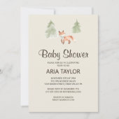 Woodland Little Fox Baby shower Kaart (Voorkant)