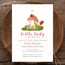 Woodland Little Lady Ladybug Mushroom Baby shower