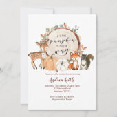 Woodland Little Pumpkin is onderweg Baby shower Kaart (Voorkant)