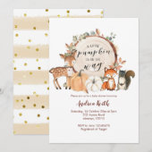 Woodland Little Pumpkin is onderweg Baby shower Kaart (Voorkant / Achterkant)