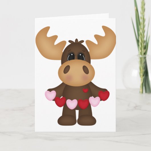 Woodland Love Moose Feestdagen Kaart (Voorkant)