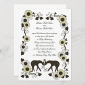 Woodland Love Zonnebloem bruiloft Kaart (Voorkant / Achterkant)