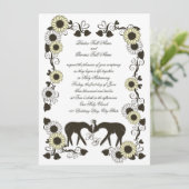 Woodland Love Zonnebloem bruiloft Kaart (Staand voorkant)