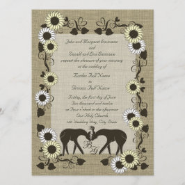 Woodland Love Zonnebloem bruiloft Kaart