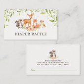 Woodland Luier Raffle Douche Kaart Visitekaartje (Voorkant / Achterkant)