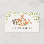 Woodland Luier Raffle Douche Kaart Visitekaartje (Voorkant)