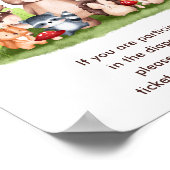 Woodland Luier Raffle Drop Off Baby Jongen Douche Poster (Hoek)