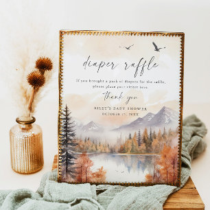 Woodland Luier Raffle Teken Herfst Baby shower Jon Poster