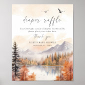 Woodland Luier Raffle Teken Herfst Baby shower Jon Poster (Voorkant)