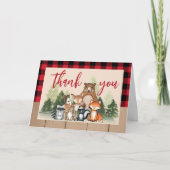 Woodland Lumberjack Baby Shower Bedankkaart (Voorkant)
