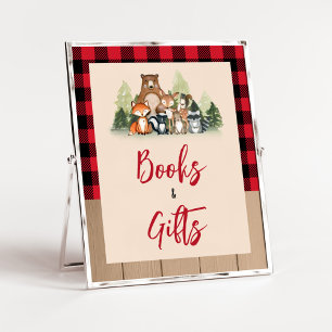Woodland Lumberjack Baby shower Boeken en geschenk Poster