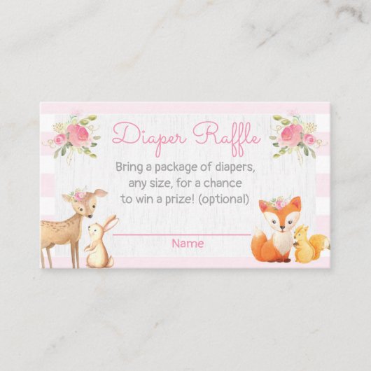 Woodland Lumberjack Baby shower Diaper Raffle Card Informatiekaartje (Voorkant)