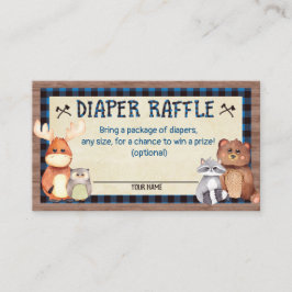 Woodland Lumberjack Baby shower Diaper Raffle Card Informatiekaartje