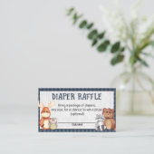 Woodland Lumberjack Baby shower Diaper Raffle Kaar Informatiekaartje (Staand voorkant)