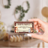Woodland Lumberjack Baby shower Diaper Raffle Kaar Informatiekaartje