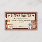 Woodland Lumberjack Baby shower Diaper Raffle Kaar Informatiekaartje (Voorkant)