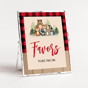 Woodland Lumberjack Baby shower Favors Poster