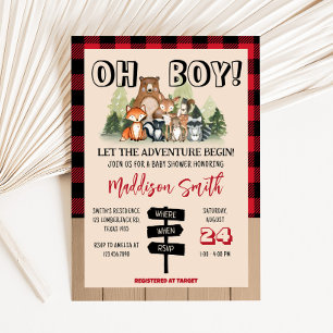 Woodland Lumberjack Baby Shower Kaart