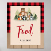 Woodland Lumberjack Baby shower Voedsel Poster (Voorkant)
