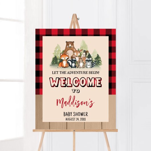 Woodland Lumberjack Baby shower Welkom Poster