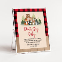 Woodland Lumberjack Baby shower Zeg geen Baby