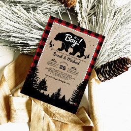 Woodland Lumberjack Beer Adventure Baby shower Kaart