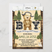 Woodland Lumberjack Beer Baby shower Kaart (Voorkant)
