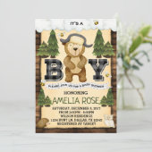 Woodland Lumberjack Beer Baby shower Kaart (Staand voorkant)