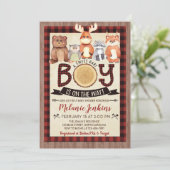 Woodland Lumberjack Boy Baby shower Uitnodiging (Staand voorkant)