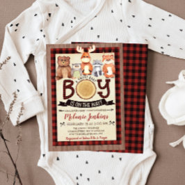 Woodland Lumberjack Boy Baby shower Uitnodiging