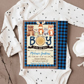 Woodland Lumberjack Boy Baby shower Uitnodiging