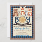 Woodland Lumberjack Boy Baby shower Uitnodiging (Voorkant)