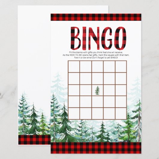 Woodland Lumberjack Forest Bingo Game (Voorkant / Achterkant)