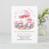 Woodland Magic Adventure Mushroom Meisje Baby show Kaart (Staand voorkant)