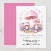 Woodland Magic Adventure Mushroom Meisje Baby show Kaart (Voorkant / Achterkant)