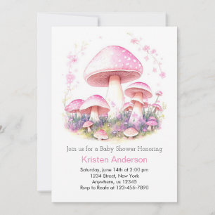 Woodland Magic Adventure Mushroom Meisje Baby show Kaart