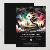 Woodland Majestic Dragon Verjaardag Kaart (Voorkant / Achterkant)