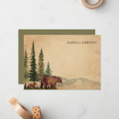 Woodland Mama & Baby Beer Notitiekaartje (Voorkant / Achterkant in situ)